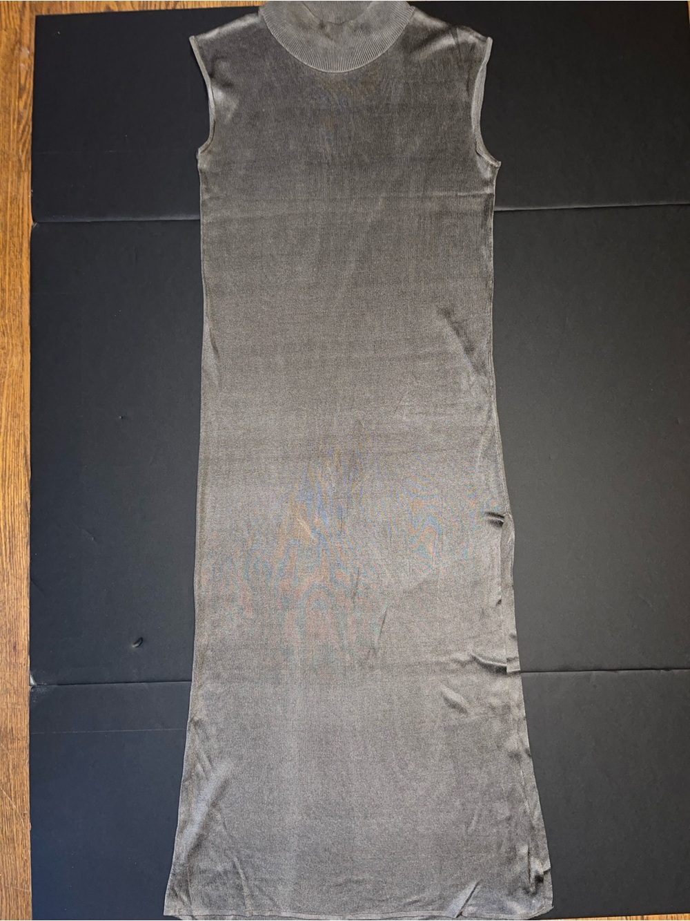 Vintage Issey Miyake Metallic Taupe Shift Dress archive #6001